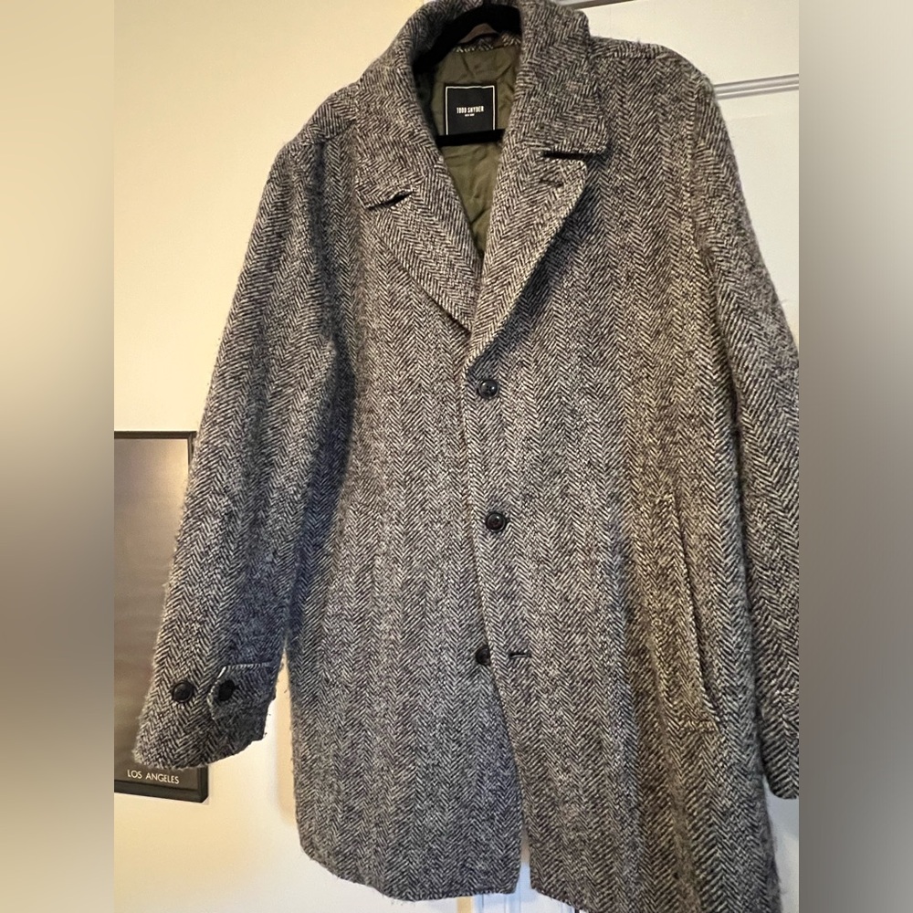 Todd Snyder Italian wool herringbone coat xl